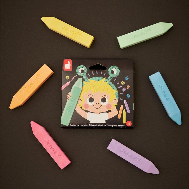 Janod sidewalk chalks set of 6, imported from the UK