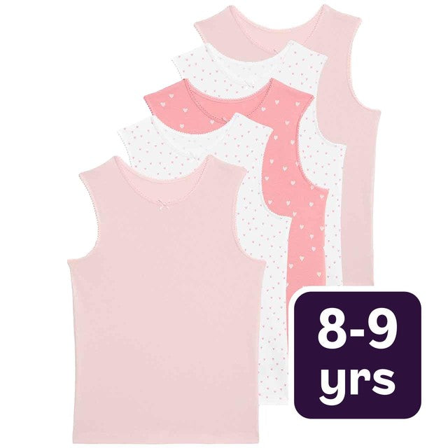 M&S girls vests Pink Mix 8-9 years, imported from the UK