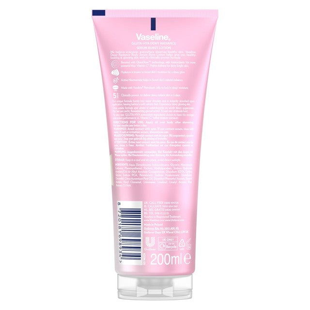 Vaseline Gluta-Hya Dewy Radiance body lotion 200ml (British brand)
