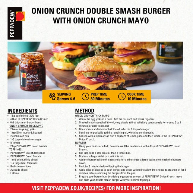 Peppadew Spicy Onion Crunch 130g jar, imported from the UK