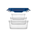 LocknLock blue food storage containers 3pc set, UK version