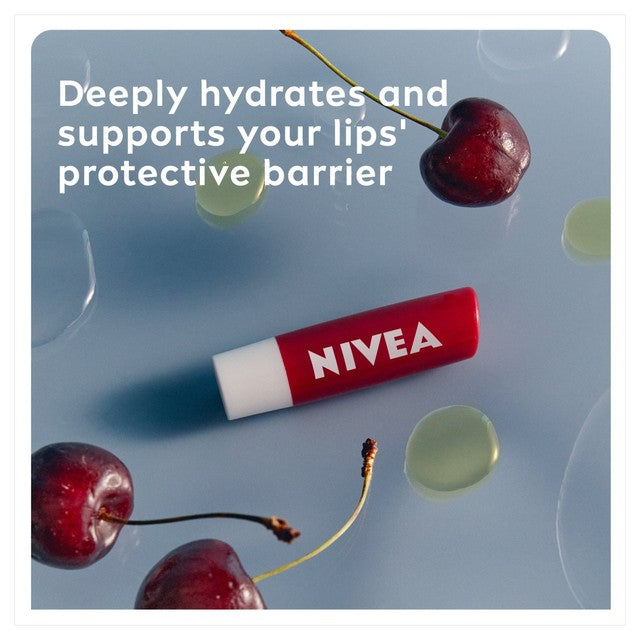 Nivea cherry shine lip balm 4.8g, imported from the UK
