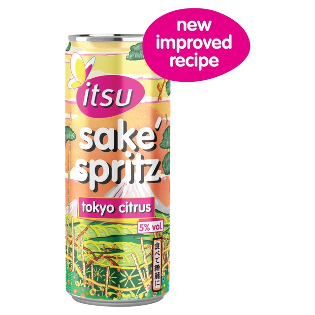 Itsu Tokyo Citrus Sake Spritz canned cocktail 250ml, UK version