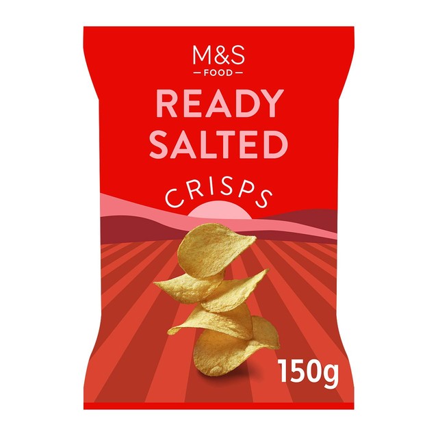 M&S Ready Salted Crisps 150g, imported from the UK