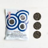 Clearspring organic black sesame tamari brown rice crackers 40g - British product