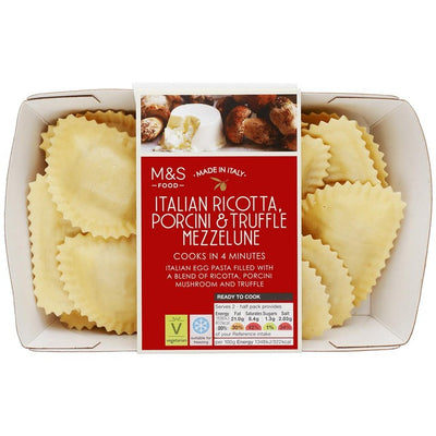 M&S M&S Ricotta, Porcini & Truffle Mezzelune Filled Pasta 250g- Buy online at McGrocer
