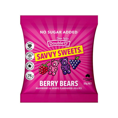 M&S Savvy Sweets Berry Bears No Sugar Added Chewy Sweets 50g- Buy online at McGrocer