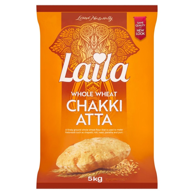 Laila Gold Chakki Atta wholemeal flour 5kg, UK version