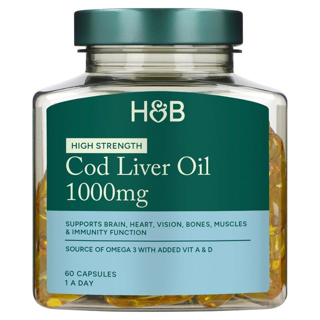 Holland & Barrett Cod Liver Oil Capsules 60 Pack, UK version