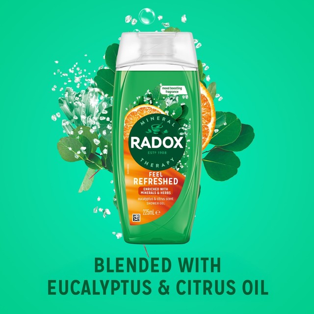Radox Feel Refreshed Shower Gel 225ml, imported from the UK