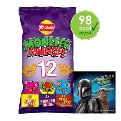 M&S Walkers Monster Munch Variety Multipack Baked Corn Snacks 12 x 20g Packs- Buy online at McGrocer