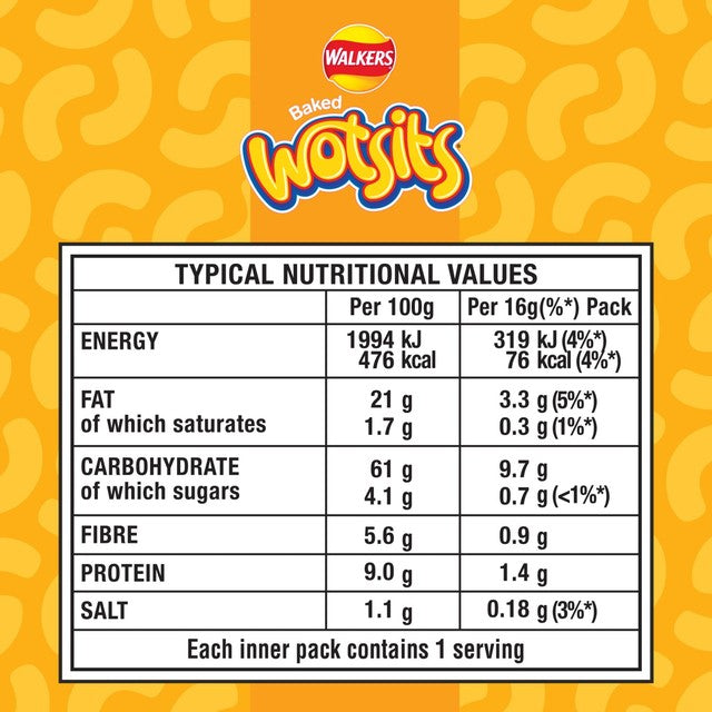 Wotsits Cheese Toastie chickpea crisps multipack 6 x 16g (British brand)