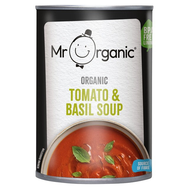 Mr Organic Tomato & Basil Soup 400g, imported from the UK