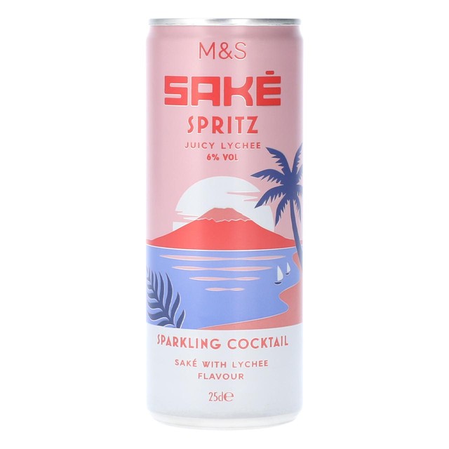 M&S Lychee Sake Spritz 250ml, imported from the UK