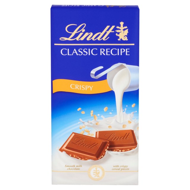 Lindt Classic Recipe Crispy Milk Chocolate Bar 100g, UK version