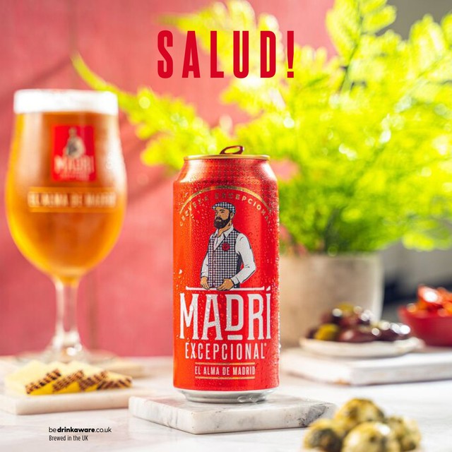Madri Excepcional lager beer 10 x 440ml, imported from the UK