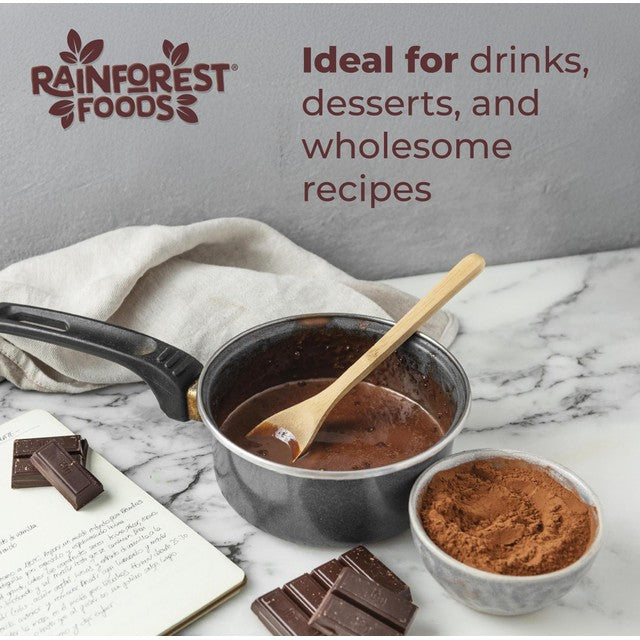 Rainforest Foods organic cacao powder 250g, imported from the UK