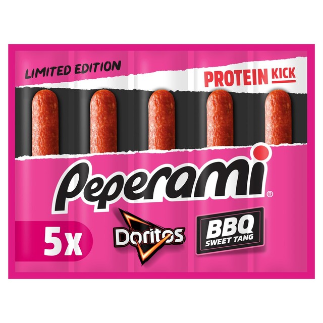 Peperami Doritos BBQ salami 5 pack, imported from the UK