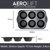 Prestige Aerolift Carbon Steel Muffin Tin 6 cup, imported from the UK