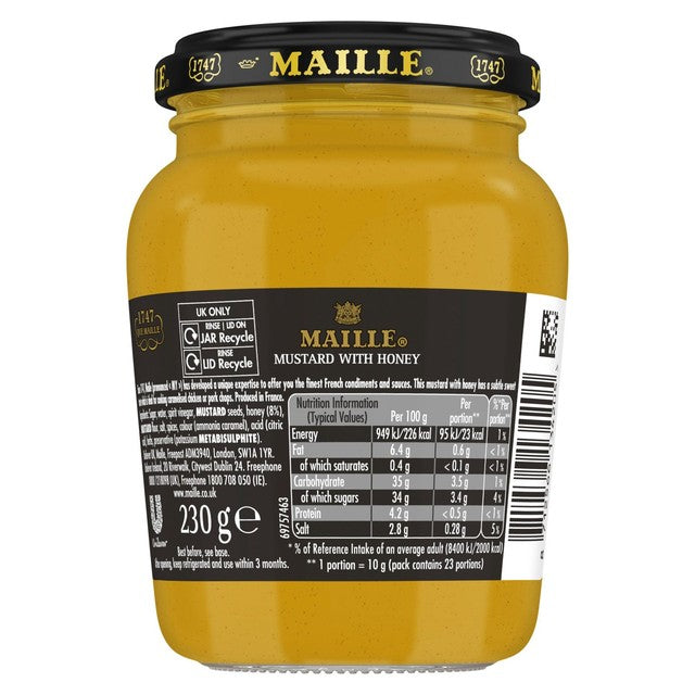 Maille Dijon mustard with honey 230g, imported from the UK