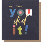 Caroline Gardner Well Done Congratulations Card Gold Foil (British brand)