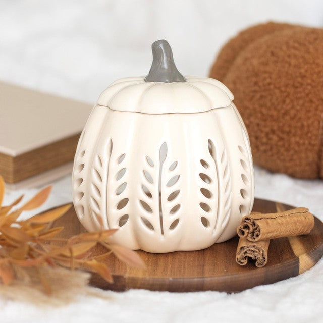 Something Different cream pumpkin oil burner and wax warmer - British product