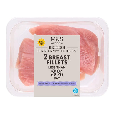M&S M&S Select Farms Fillets de poitrine de dinde britannique Oakham 2 380g - Acheter en ligne sur McGrocer