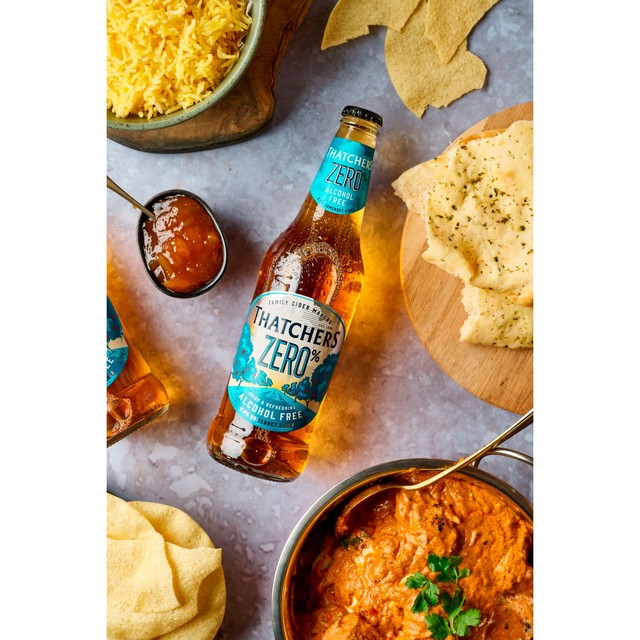Thatchers Zero alcohol free cider 500ml bottle, British brand
