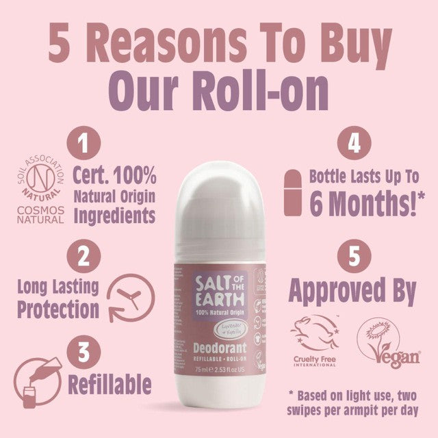 Salt of the Earth natural deodorant refill Lavender & Vanilla 225ml (British brand)