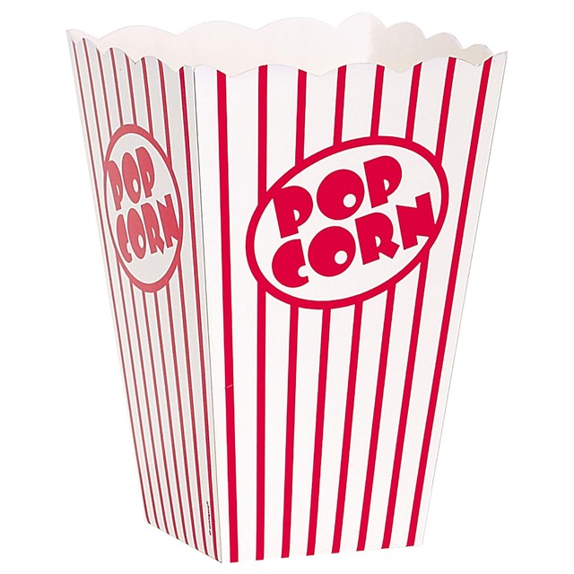 Unique Party popcorn boxes 15x11x11 cm, imported from the UK