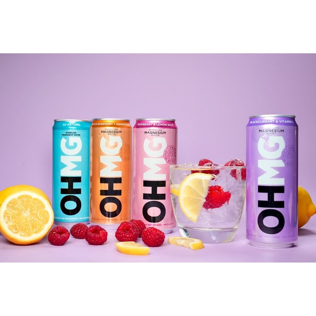 OHMG sparkling magnesium water variety pack 4 x 330ml, imported from the UK
