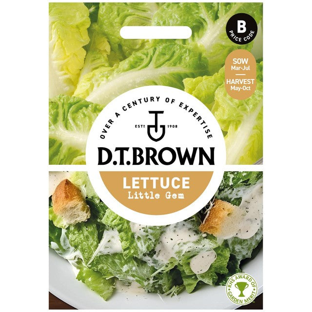 Mr Fothergills Seeds D.T. Brown Lettuce Little Gem seeds 1000 count, imported from the UK