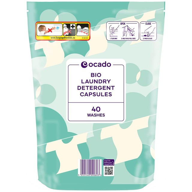 Ocado bio laundry detergent capsules 40 pack, UK version