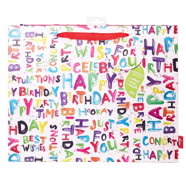 Deva Designs Happy Bright Large Gift Bag, UK version
