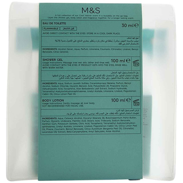 M&S Cool Vetiver fragrance gift set, imported from the UK