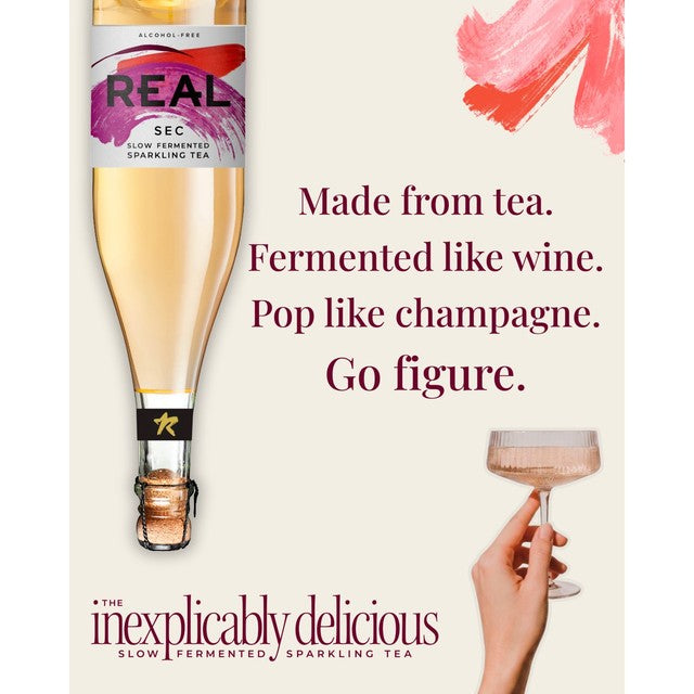 Real Sec sparkling tea 75cl, imported from the UK