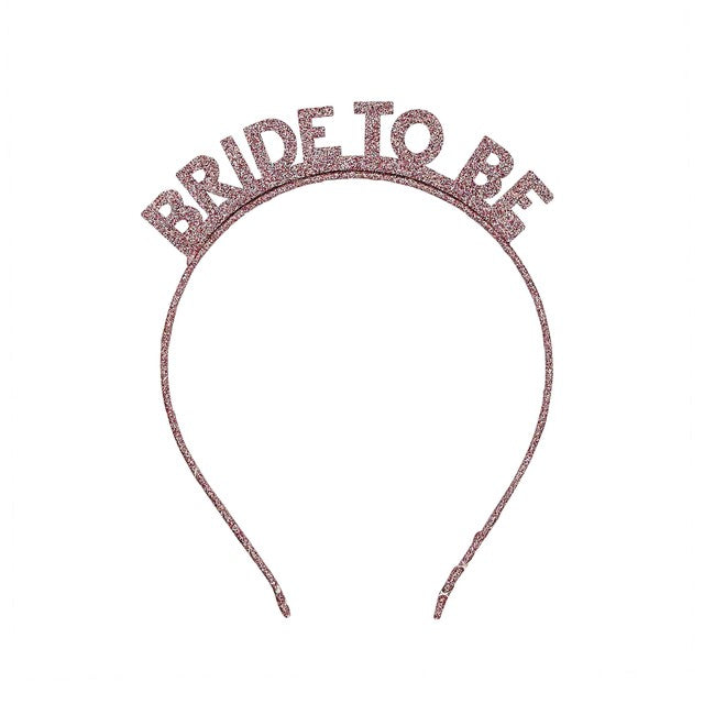 Hootyballoo rose gold bride to be glitter headband - British product