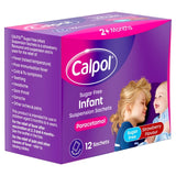 Calpol Infant Suspension Sachets Strawberry 2+ Months 12 Sachets - British product