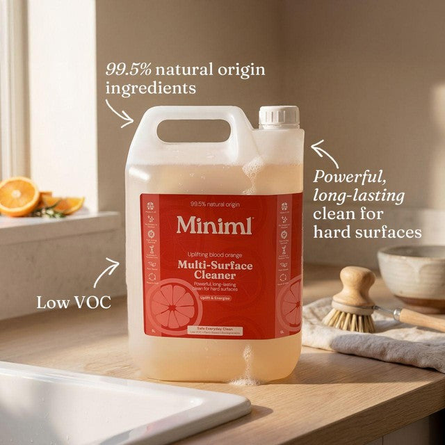 Miniml Multi-Surface Cleaner Blood Orange 5L, imported from the UK