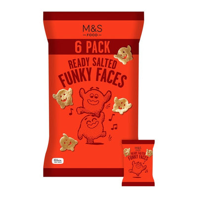 M&S M&S Ready Salted Funky Faces Potato Snacks Multipack 6 x 13g- Buy online at McGrocer