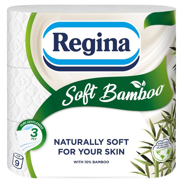Regina Soft Bamboo toilet roll 9 roll, imported from the UK