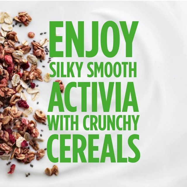 Activia fibre plain yogurt and red berries muesli breakfast pot 165g - British product