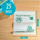 Eco Green Living small compostable resealable bags 0.5L - British product