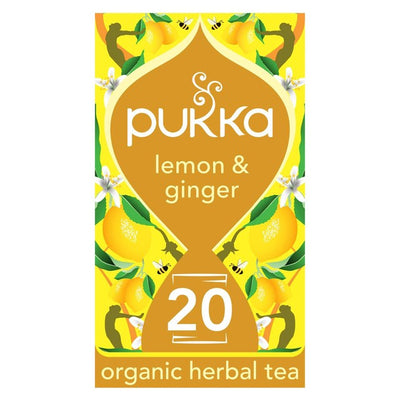 Pukka Herbs Organic Lemon, Ginger and Manuka Honey Herbal Tea Bags 20 Bags