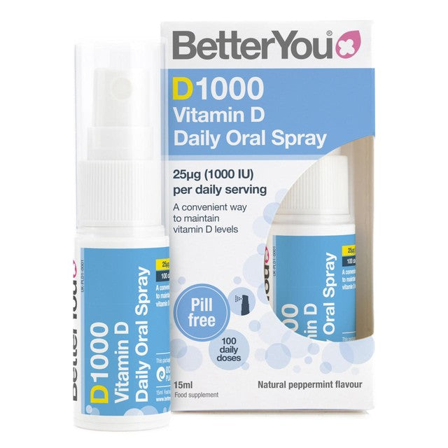 BetterYou Vitamin D oral spray natural peppermint flavour 15ml - British product
