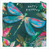 Woodmansterne blue dragonfly birthday card - British product