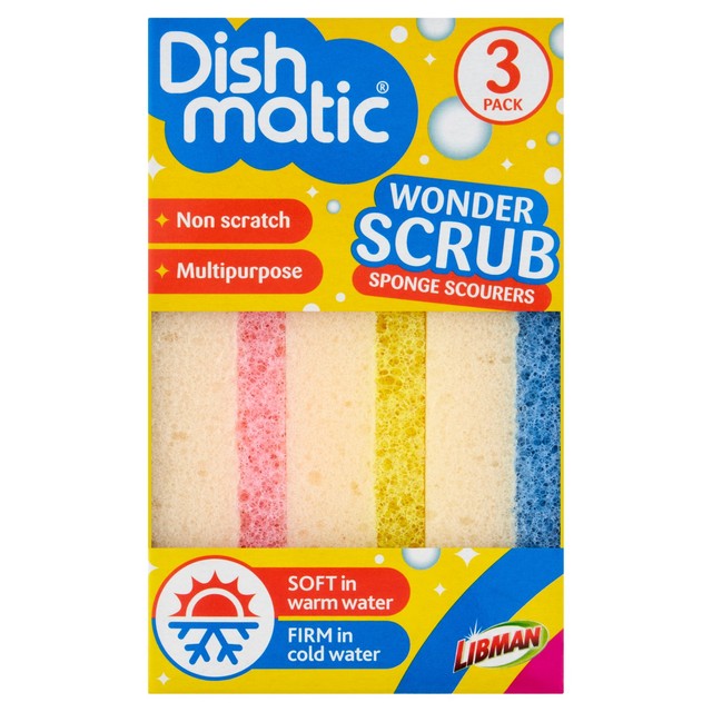 Dishmatic sponge scourer 3 pack - British product
