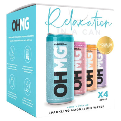M&S OHMG Variety Magnesium-Infused Sparkling Water 4 x 330ml- Buy online at McGrocer