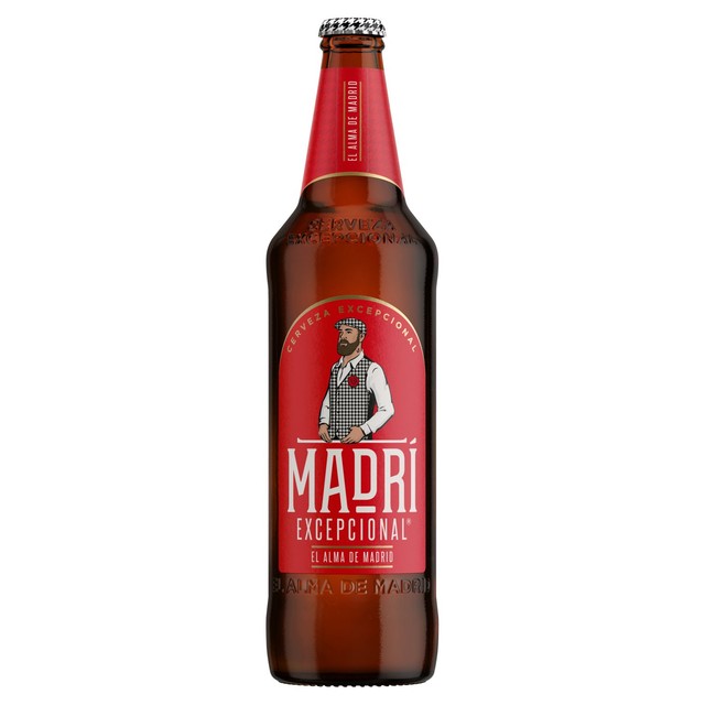 Madri Excepcional lager beer 660ml, imported from the UK