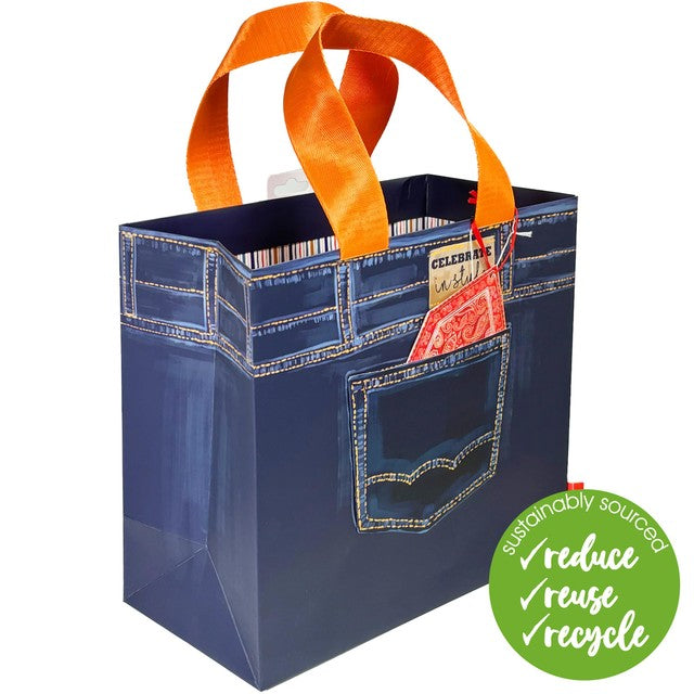 Deva Designs Denim Medium Gift Bag - British product